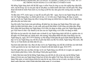 Quyết định 114  xử lý hệ thống Ngân hàng chế độ cũ miền Nam
