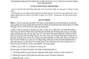 Quyết định 132/QĐ-UB  bổ sung bản quy định tổ chức hoạt động Liên hiệp hợp tác xã tiểu thủ công nghiệp