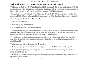 Thông báo 85/TB-UB phương hướng giải quyết công tác cải tạo nhà đất cho thuê