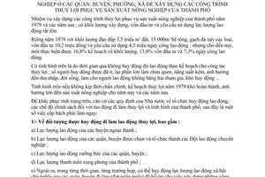 Chỉ thị 62/CT-UB huy động lao động tổ chức đội lao động chuyên nghiệp quận huyện phường xã xây dựng công trình thủy lợi phục vụ sản xuất nông nghiệp