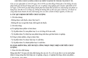 Thông tư liên bộ 451-TT/LB hướng dẫn giao kiểm tra xét duyệt công nhận hoàn thành chỉ tiêu chất lượng đơn vị kinh tế  ngành y tế