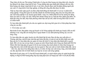 Chỉ thị 68/CT-UB đẩy mạnh công tác khai khoang mở rộng diện tích ngoại thành