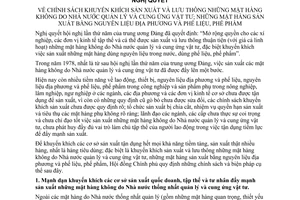 Nghị quyết 279-CP chính sách khuyến khích sản xuất và lưu thông hàng không do nhà nước quản lý và cung ứng vật tư;