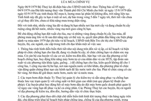 Chỉ thị 38-CTUB 1979 chống hạn phòng chống lũ mưa úng cho lúa mùa chính vụ Bến Tre