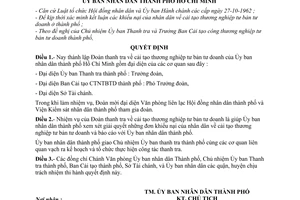 Quyết định 245/QĐ-UB thành lập Đoàn thanh tra về cải tạo thương nghiệp tư bản tư doanh