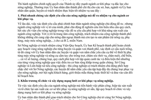 Công văn 112/CT-UB đẩy mạnh xây dựng  tổ chức sản xuất màng lưới cơ khí phục vụ nông nghiệp