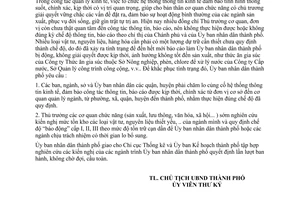 Thông báo 187/TB-UB  công tác thông tin kinh tế