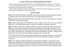 Quyết định 276/QĐ-UB  hợp nhất "Sở Quản lý Nhà đất" và "Sở Quản lý công trình công cộng" thành Sở Quản lý nhà đất và công trình công cộng