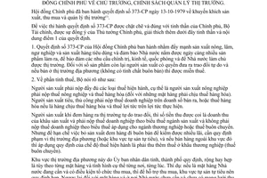 Thông tư 278-TC/CTN hướng dẫn Quyết định 373-CP chính sách quản lý thị trường