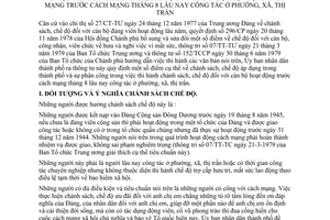 Thông tư 19/TT-UB chính sách, chế độ cán bộ hoạt động cách mạng trước cách mạng tháng 8 lâu nay công tác phường, xã, thị trấn