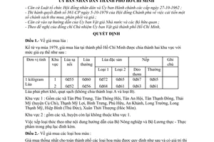 Quyết định 1884/QĐ-UB  giá chỉ đạo thu mua lúa và hoa màu