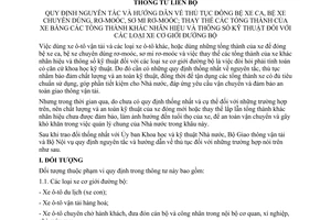 Thông tư liên bộ 223-TT/LB nguyên tắc hướng dẫn thủ tục đồng bệ xe ca chuyên dùng rơ-moóc sơ mi rơ-moóc xe cơ giới đường bộ