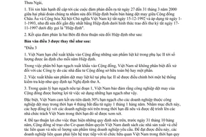 Hiệp định buôn bán hàng dệt may giữa Cộng đồng Châu Âu Việt Nam sửa đổi