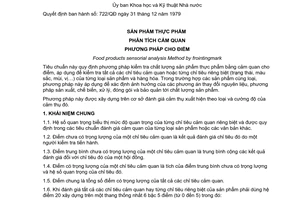 Tiêu chuẩn Việt Nam TCVN 3215:1979 về sản phẩm thực phẩm - phân tích cảm quan - phương pháp cho điểm do Ủy ban Khoa học và Kỹ thuật Nhà nước ban hành