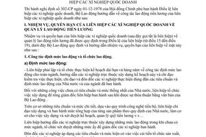 Thông tư  01-LĐ/TT hướng dẫn công tác lao động tiền lương thi hành Điều lệ liên hiệp xí nghiệp quốc doanh