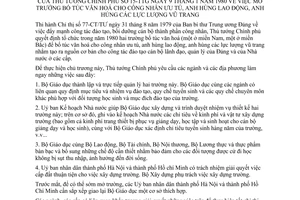 Quyết định 15-TTg mở trường bổ túc văn hoá cho công nhân ưu tú, anh hùng lao động, anh hùng các lực lượng vũ trang