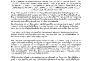 Nghị quyết 37-CP chủ trương và biện pháp lớn thực hiện Nghị quyết hội nghị lần thứ 6 của Trung ương Đảng và Nghị quyết tháng 1/1980