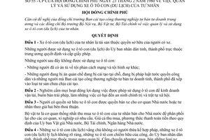 Quyết định 55-CP quản lý, sử dụng xe ô tô con (du lịch)  tư nhân