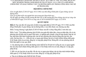 Quyết định 94-CP  giao thông vận tải đường biển sửa đổi Nghị định 203-CP