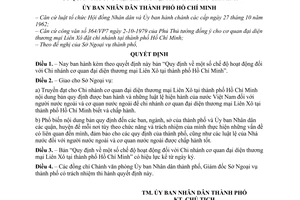 Quyết định 36/QĐ-UB chế độ hoạt động Chi nhánh cơ quan đại diện thương mại Liên Xô