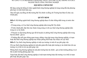 Quyết định 120-CP  hệ thống tổ chức ngành thuế công thương nghiệp