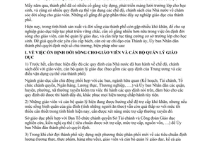 Chỉ thị 22/CT-UB giải quyết vấn đề cấp bách ngành giáo dục