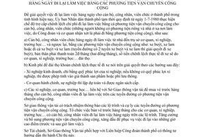 Chỉ thị 24/CT-UB chế độ trợ cấp khoản tiền chênh lệch cán bộ, công nhân viên đi lại làm việc bằng phương tiện vận chuyển công cộng