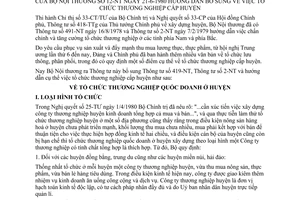 Thông tư 12-NT tổ chức thương nghiệp cấp huyện