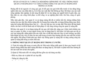 Quyết định 201-CP thống nhất, tăng cường  quản lý ruộng đất cả nước