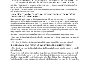 Thông tư 10-NN/TT Điều lệ bảo vệ cây trồng sản sản xuất nông nghiệp
