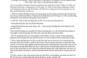 Thông tư liên bộ 08-TT/LB thu thuỷ lợi phí bằng hiện vật