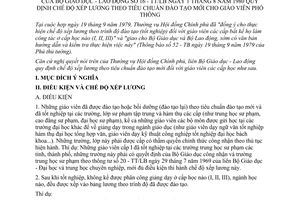 Thông tư liên bộ 16-TT/LB quy định chế độ xếp lương theo tiêu chuẩn đào tạo mới giáo viên phổ thông