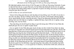 Chỉ thị 30/CT-UB quản lý chặt chẽ biên chế lao động quỹ tiền lương thuộc khu vực nhà nước thành phố Hồ Chí Minh