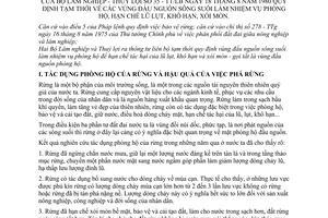 Thông tư liên bộ 35-TT/LB quy định tạm thời vùng đầu nguồn sông suối nhiệm vụ phòng hộ, hạn chế lũ lụt, khô hạn, xói mòn