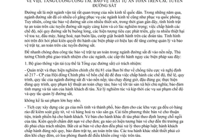 Chỉ thị 251-TTg tăng cường công tác bảo vệ trật tự an toàn tuyến đường sắt