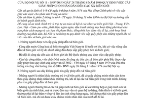 Thông tư 11-BNV/D45 cấp giấy phép nhân dân đến các xã biên giới