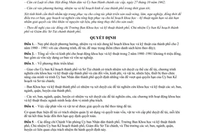 Quyết định 350/QĐ-UB năm 1980 phê duyệt kế hoạch khoa học và kỹ thuật