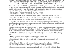 Thông tư 22-TBXH khoản phụ cấp tạm thời người về hưu nghỉ việc vì mất sức lao động thương binh thương tật nặng