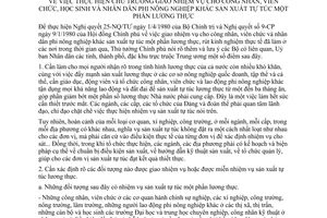 Chỉ thị 306-TTg thực hiện chủ trương giao nhiệm vụ công nhân viên chức học sinh nhân dân phi nông nghiệp khác sản xuất tự túc một phần lương thực
