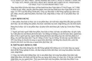 Thông tư liên bộ 03-LB/TT gửi nhận chuyển phát bưu phẩm bưu kiện xuất nhập khẩu có thực vật