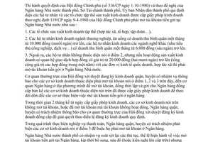 Chỉ thị 01/CT-UB  cơ sở sản xuất kinh doanh cá thể tập thể mở tài khoản tiền gởi tại ngân hàng