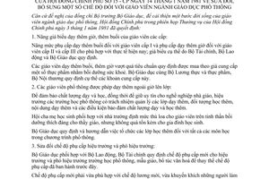 Quyết định 15-CP  sửa đổi chế độ đối với giáo viên giáo dục phổ thông