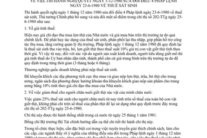 Chỉ thị 14-TTg thi hành Nghị quyết sửa đổi Điều 4 Pháp lệnh ngày 23/6/1980 Thế sát sinh