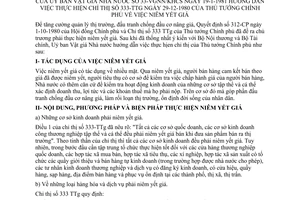 Thông tư 33-VGNN/KHCS niêm yết giá hướng dẫn Chỉ thị 333-TTg