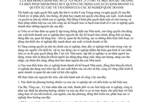 Quyết định  25-CP chủ trương phát huy quyền chủ động sản xuất kinh doanh, tự chủ tài chính của xí nghiệp quốc doanh