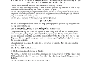 Pháp lệnh thể lệ bầu cử Hội đồng nhân dân các cấp 1991 sửa đổi