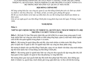 Nghị định số 35-CP Quy định nhiệm vụ, quyền hạn, trách nhiệm của Bộ trưởng và chức năng của Bộ trưởng trong lĩnh vực quản lý Nhà nước