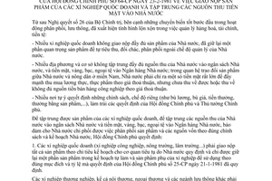 Quyết định 64-CP giao nộp sản phẩm xí nghiệp quốc doanh tập trung nguồn thu tiền mặt vào Nhà nước