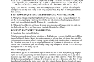 Thông tư 06-BYT/TT cải tiến chế độ bồi dưỡng cán bộ, nhân viên y tế công tác phẫu thuật hướng dẫn Quyết định 323-TTg