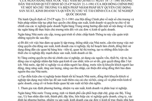 Thông tư 20-NH/TT biện pháp phát huy quyền chủ động sản xuất, kinh doanh tự chủ về tài chính xí nghiệp hướng dẫn Quyết định 25-CP